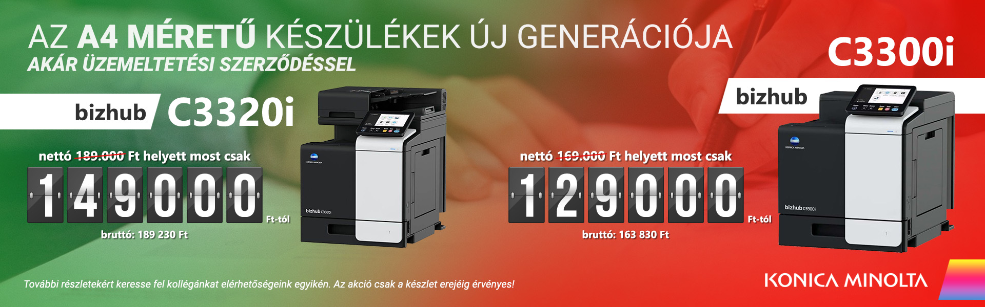 Bizhub C3300i és C3320i AKCIÓ